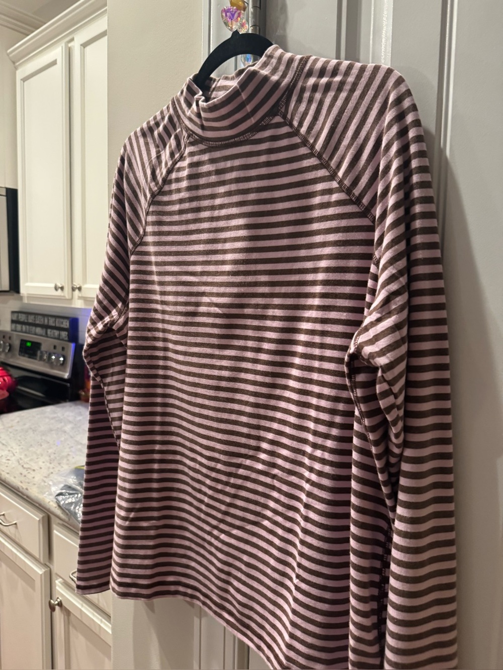Free People movement restoration striped pink and brown layer tee